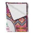 thumbnail image 2 of Ethnic Soft Flannel Fleece Throw Blanket, Striped Geometrical Design with a Words We are Living Our Adventure Print, Cozy Plush for Indoor and Outdoor Use, 60" x 80", Multicolor, by Ambesonne, 2 of 5