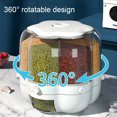 thumbnail image 4 of LCXmlly Boîte de Riz Conteneur de Riz Rotation à 360 Degrés Couvercle Amovible Grande Capacité Preuve Claire 6 Compartiments Haricots Riz Orge Grain, 4 of 8