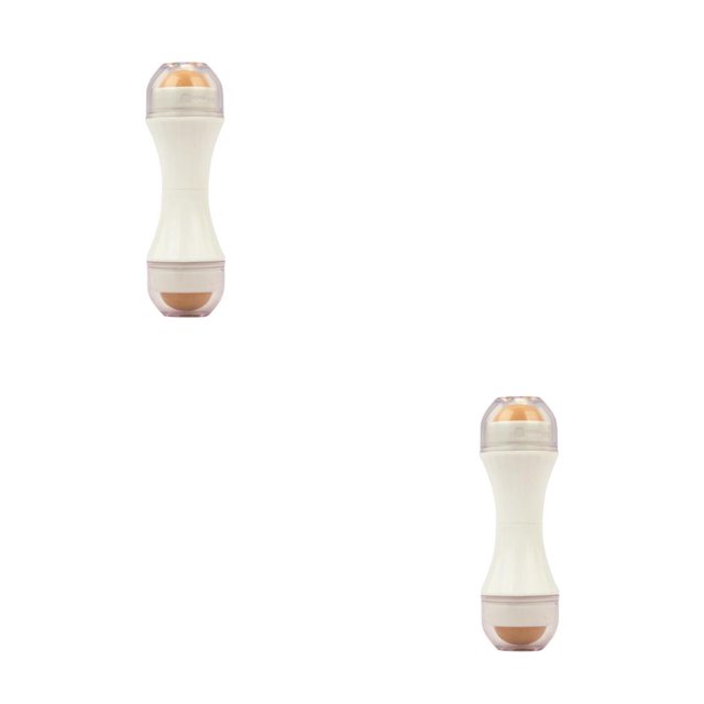 Bola de control de aceite de piedra natural Vogacara Masajeador de viaje Rodillo de masaje facial extraíble 2piezas Blanco
