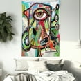 thumbnail image 3 of Abstract Tapestry, Doodle Bird Character Eyes Eyesight Goofy Portrait Unusual Retro Illustration, Wall Hanging for Bedroom Living Room Dorm Decor, 60W X 80L Inches, Multicolor, by Ambesonne, 3 of 5