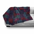 thumbnail image 3 of Abstract Soft Flannel Fleece Throw Blanket, Trippy Patchwork Modern Wavy Sketchy Lines Vivid Color Stripes Pattern, Cozy Plush for Indoor and Outdoor Use, 70" x 90", Multicolor, by Ambesonne, 3 of 6