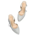thumbnail image 4 of Pennysue Women's Slingback Heels Silver Pointed Toe Dress Pumps 7.5M, 4 of 6