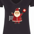 thumbnail image 4 of Inktastic Christmas Pickleball Santa Women's V-Neck T-Shirt, 4 of 5