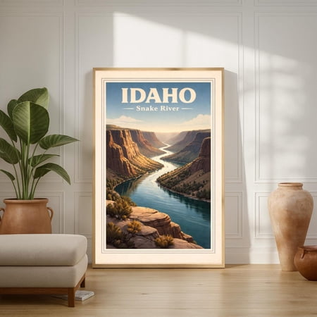 Idaho Snake River Canyon Vintage Travel Wall Art Unframed Paper Print