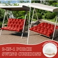 thumbnail image 5 of Snubbull Swing Replacement Cushion, Outside Bench Cushion with Backrest, 1-2 Seater Cushion with 6 Ties for Outdoor Furniture, 47 x 40 x 5 Inches Porch Swing Cushion Garden Bench, Red, 5 of 7