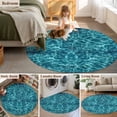 thumbnail image 5 of Round Rug 5Ft Washable Non-Slip, Teal Green Ocean Waves Circle Area Rugs for Living Room Bedroom, Summer Sea Pool Indoor Floor Mats Carpet Runner for Home Decor Aesthetic, 5 of 8