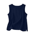thumbnail image 6 of Sahpxhe Sleeveless Cotton Tank Tops for Women Round Neck Casual Loose Flowy Summer Top Solid Color Basic Tunic Shirts Light Blue L, 6 of 6