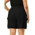 thumbnail image 2 of Hanerdun Women Cargo Shorts Female Casual Bottom Gym Trouser with Pockets Black 2XL, 2 of 5