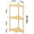 thumbnail image 3 of Corner Shelf Stand - 3 Tier Bamboo Small Corner Bookshelf for Office Kitchen Bedroom Plant Stand Living Room Decor Small Space (Natural，3 Tier), 3 of 7