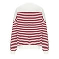 thumbnail image 5 of Women Oversize Striped Sweaters Drop Shoulder Long Sleeve Crewneck Knit Sweatshirt Casual Loose Pullover Tops (XL, Red), 5 of 7