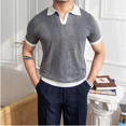 thumbnail image 3 of Polo de estilo japonés de moda para hombre, nuevo polo estándar de verano 2023, mangas cortas, colores sólidos, informal, cómodo, ajuste holgado, 3 of 5