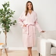 thumbnail image 2 of PAVILIA Premium Womens Plush Robe, Super Soft Fuzzy Bathrobe, Cozy Spa Robe with Pockets for Women, L/XL, Light Pink, 2 of 8