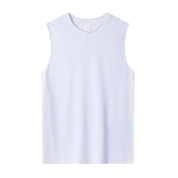 pstuiky Camiseta sin mangas para hombre, Camisola deportiva sin mangas transpirable de verano para hombre, camiseta deportiva con cuello redondo y sin mangas Chaleco de hombre s