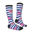 thumbnail image 3 of Bingfone Compression Socks For Women And Men Long Socks For Running Athletic Cycling Nurse-Pink Flamingo, 3 of 9