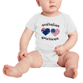 thumbnail image 2 of Australian American Flag Two Hearts Baby Bodysuit Baby Clothes (White, 18-24 Months), 2 of 5
