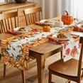 thumbnail image 5 of Table Runner Dresser Scarves 108 Inch Long,Autumn Thanksgiving Orange Pumpkin Linen Dining Table Runners Farm Leaves Burlap Tabletop Scarf for Wedding Holiday Party Kitchen, 5 of 9