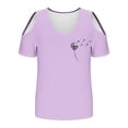 thumbnail image 4 of JMKQLZ Women's Printing Blouses Short Sleeved V-Neck Off Shoulder Fashionable Top, 4 of 5