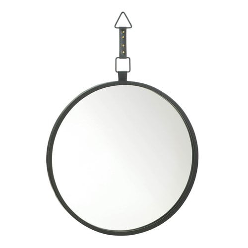Round Mirror With Leather Strap, Leather Strap Mirror