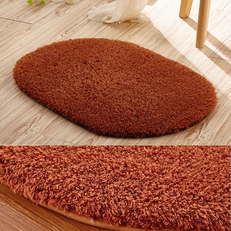 Durable Ultrasoft Dining Bath Room Oval Absorbent Carpets Anti-Skid Bedside Rug 