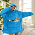 thumbnail image 5 of Wearable Blanket Hoodie with Oversized Pocket, Ultra Soft Sherpa Fleece Sweatshirt Blanket with Sleeves, Thick Warm Flannel Hooded Throw for Adults, Cozy Lounge Wear for Home, Office and Winter Days, 5 of 6