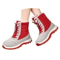 thumbnail image 3 of CAICJ98 Winter Boots for Women Warm Lined Mid Calf Boots Waterproof Hiking Shoes Fashion Womens Snow Boots (Red,Size 7), 3 of 9