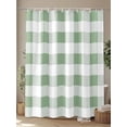 thumbnail image 4 of Fsddascl Saga Green Plaid, Farmhouse Country Buffalo Check Shower Curtain Set - Small 36" x 72" Washable Bathtub Curtain with 12 Hooks, Waterproof Fabric Stall Shower Curtains for Bathroom/Bathtub, 4 of 6