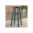 thumbnail image 5 of Rustic Recluse 29" Bar Stool Rustic Teal w/ Walnut Seat, 5 of 5