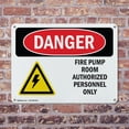 thumbnail image 4 of (2 Pack) Fire Pump Room Authorized OSHA Danger Sign 24 Inch X 18 Inch Indoor / Outdoor Rust-Free Aluminum Metal Signs for Workplace, Workshop, and Construction Site, Made in the USA, 4 of 8