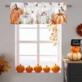 thumbnail image 6 of Fall Pumpkins Valances for Windows, 54 x 18in, Maple Leaf Bird Thanksgiving Harvest Farmhouse Rod Pocket Kitchen Valance Curtain Light Filtering Window Treatments for Living Room Bedroom, 1 Panel, 6 of 7