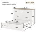thumbnail image 6 of Bellemave Queen Size Murphy Bed with Storage Drawer, Foldable Platform Beds with Charging Station, Farmhouse Wood Cabinet Chest Bed for Living Room/Bedroom (White）, 6 of 9