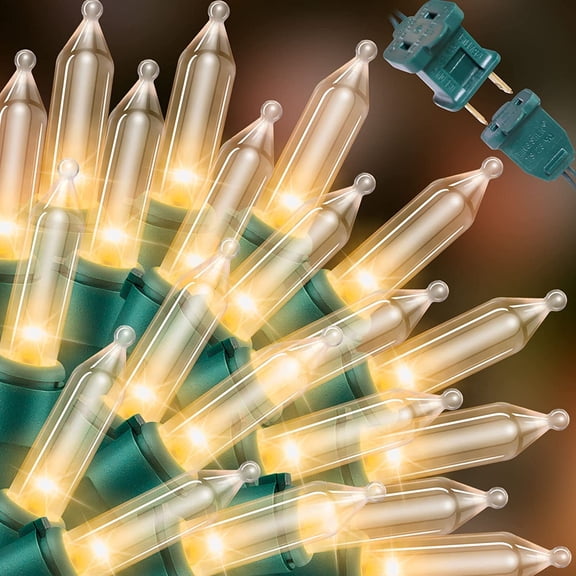 LAMPHOME Super-Bright 150-Count Mini Frosted String Lights, 31.9ft Green Wire Clear 120V UL Certified for Outdoor Xmas Tree Garden Holiday Party Wedding Decor