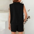 thumbnail image 5 of Short Sets for Women Sleeveless V Neck Collared Tank Top and Shorts 2 Piece Matching Set Tracksuit Loungewear, 5 of 6