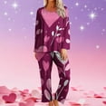 thumbnail image 2 of Fengactive Valentines Pajama Sets for Women 2 Piece Long Sleeve Heart Print Tops and Pants Loungewear Pjs Set Sleepwear, 2 of 6
