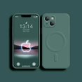 thumbnail image 1 of For iPhone 16 Pro Max Luxury Magsafe Magnetic Liquid Silicone Phone Case For iPhone 15 14 13 12 11 Pro Max Plus Protective Cover DarkGreen For iphone11Pro, 1 of 6