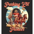 thumbnail image 2 of "Parking Lot Pioneer" Old West Wagon Football Cowboy Youth Black Long Sleeve Hoodie-Large, 2 of 3