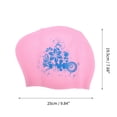 thumbnail image 4 of Gorro de Natación Impermeable con Patrón Floral para Mujeres Rosa de Unique Bargains, 4 of 6