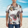 thumbnail image 4 of Balery Vintage Butterflies Print Men's Hawaiian Shirts Short Sleeve Beach Shirt Relaxed Fit Vacation Button Down Shirts-3X-Large, 4 of 9