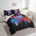 thumbnail image 3 of Homewish Kids Game Console 7-Piece Twin Bedding Sets,Modern Video Game Bedding Comforter Set,Gradient Blue Red Sheet Sets For Boys,Breathable Home Decor Reversible, 3 of 8
