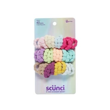 Scunci Ponytail Hair Ties, Multicolor, 40 Count