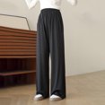 thumbnail image 2 of Lenpel Girls' Wide Leg Pants Children Lightweight Elastic High Waisted Loose Lounge Pants Baggy Causal Trousers with Pockets, 2 of 6