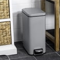 thumbnail image 2 of Moorefield Forte Slim Rectangular Step Trash Can, 1.6 Gallon Compact Bathroom Waste Bin with Soft Close Lid and Removable Inner Bucket, Matte Gray, 2 of 11