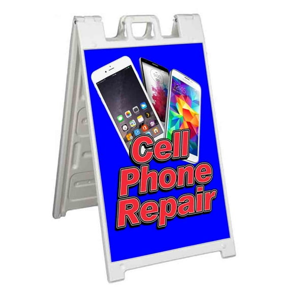 Cell Phone Repair (24" X 36") Standard A-Frame Signicade, Includes Decal Applied To Stand