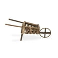thumbnail image 3 of 22" Brown Contemporary Decorative Wooden Wheelbarrow Tabletop Decor, 3 of 6