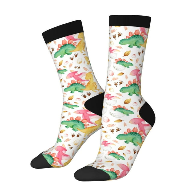 Balery Cute Baby Dinosaurs Calcetas Largas con Estampado para Hombre y Mujer – Suaves y Transpirables, Talla Única (US 5-11)