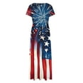 thumbnail image 3 of Cinvoph Robe Maxi pour Femmes, Col Rond, Courte, Sans Manches, Robe T-Shirt à Imprimé Graphique, Été, Décontractée, Taille Haute, Robe Florale, 3 of 5