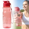 thumbnail image 2 of Sports Water Bottle with Leak Proof Flip Top Lid, BPA Free Reusable Plastic Water Bottle for Daily Gym and Outdoor Travel, Portable Handheld Water Bottle with Hand Wrist Strap, 1Pc(Red,8.6x2.5"), 2 of 9