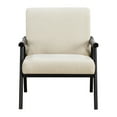 thumbnail image 3 of Weldon Armchair in Linen White Fabric with Black Finished Frame, 3 of 7