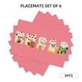 thumbnail image 3 of Placemats Set of 4 / 6, Lucky Cat ,Cute Cat Placemats for Dining Table Indoor/Outdoors Heat Resistant Washable Placemats 18" x 12", 3 of 8