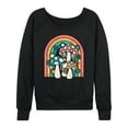 thumbnail image 3 of Instant Message - Retro Mushrooms Rainbow - Women's Lightweight French Terry Long Sleeve Shirt, 3 of 6