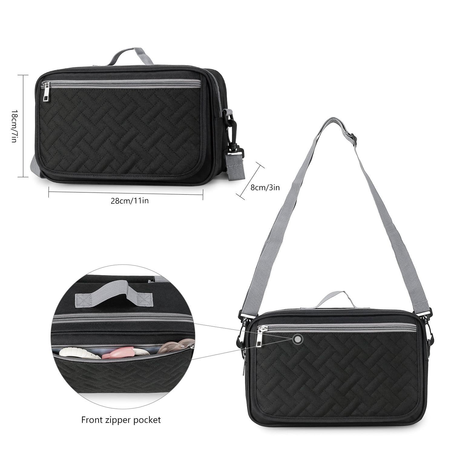 Baby Diaper Caddy Bag with Changing Pad - Changing Bag Baby Stroller Bag for Diapers, Wipes & Toys